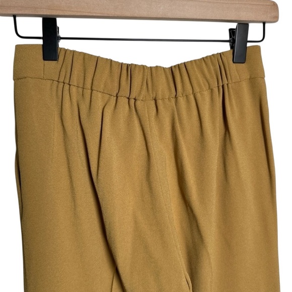 Aritzia Babaton Sz 0 Conan Mid Rise Slim Cropped Ankle Trouser Pants Yellow - Picture 10 of 11